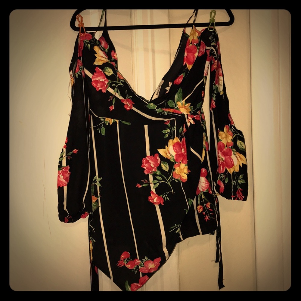Floral/black romper!